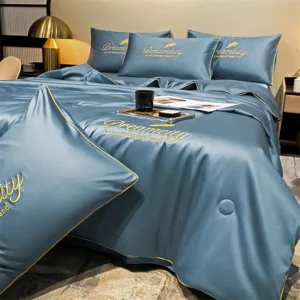 Bộ chăn ga gối 4 món cao cấp lụa thái Tencel Dream City nhập khẩu chính hãng set ga gối 4 món tiêu chuẩn dùng cả 4 mùa