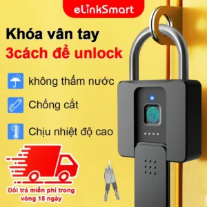 ổ khoá vân tay TOP 1 Ổ Khóa Vân Tay Thông Minh, App,Chìa Cơ Dự Phòng, Cỡ Lớn, Chống Cắt, Chống Nước